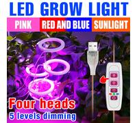 Luz LED de cultivo, fitoamplificador de espectro completo, lámpara para plantas de interior, cultivo de semillas de flores hidropónicas, luz de cultivo con función de sincronización
