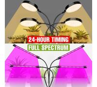 Luz LED para cultivo de plantas, caja de crecimiento interior de espectro completo, lámpara de cultivo de semillas de flores en maceta con sincronización regulable, encendido/apagado automático USB 5V