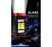 Luz LED portatil multifuncional recargable con energia Solar, USB, doble fuente de luz, reflector para exteriores, luz de Camping, Fla fuerte