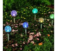Luz LED Solar para jardín, luces de paisaje y camino, bola de cristal agrietada, luces solares, decoración de patio al aire libre, luz para jardines