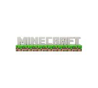 Paladone Lámpara Logo Minecraft Oficial Transparente para Niños 2 modos 40 x 8,5 cm Pilas AAA