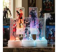 Luz Nocturna de Acrílico LED de Resident Evil con Leon Kennedy, Chris Redfield, Jill y Ada Wong, Decoración de Escritorio para Gamers, RE9, 16 Colores, Regalo para Fanáticos 5