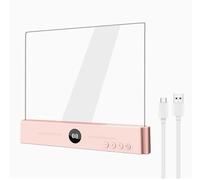 Luz Plana para Libros, Lámpara de Lectura Recargable, Luz Lectura para Libros Cama, Panel Transparente de 3 Colores Regulable con Temporizador, Luces Planas Inteligentes para Leer Por Noche (Rosa)