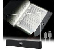 Luz Plana para Libros, Luz para Leer Libros en la Cama, Lámpara de Lectura Recargable, 3 Colores Regulable y Temporizador Protección Ocular Luces Planas Inteligentes para Leer Por Noche (Negro)