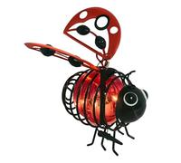 Luz solar colgante de abeja para exteriores, luz de simulación en secta con resorte elástico impermeable Sola (2 rojos)
