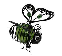 Luz solar colgante de abeja para exteriores, luz de simulación en secta con resorte elástico impermeable Sola (5 verdes)