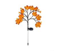 Luz solar de la estaca de la calabaza de la hoja de arce caliente del res | Diseño de rama de hoja de arce con detalles de calabaza, brillo LED naranja cálido alimentado por energía solar