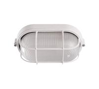 Lúzete - Aplique Exterior Estanco Oval Rejilla Blanco No Alta Tensión 220v/230v White 10 cm