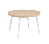 Lúzete - Mesa De Comedor Extensible Natural/blanco Skadi Madera Y Metal White - natural 120 cm