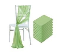 LVCHAO 10/50PCS Like Chiffon Chair Sashes Wedding Decoration 17x250cm Aisle Decorations Party Banquet Event Baby Shower para Banquetes y Fiestas(Light Green,10 pcs)