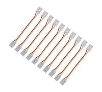 lvifloae Conectores de luz de tira LED Cob 10PCS Kit de adaptador de conector de tira LED 3 pines 10 mm Conexión rápida Fuerte compatibilidad Accesorios de tira LED para almacén