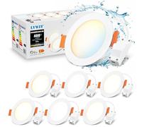 LVWIT Downlight Empotrable 4W 3000K 4000K 6500K Ajustable Focos Interior Techo Empotrado, Ojos de Buey para Techo Baño Salón, 6 Pack