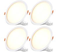 LVWIT Downlight LED Techo Superficie, Paneles Redondo Empotrable Lámparas de, Foco LED Empotrable-3000K/4000K/6500K para Techo(24W-Regulable) - Pack de 4 Unidades.