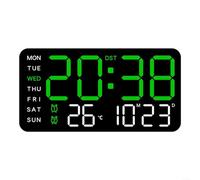 LVYXON Reloj de Pared Digital LED con Alarma, Temperatura, Visualización de Fecha y Semana, Activado por Voz, Horario de Verano e Interruptor °F/°C, Alimentado por USB o Funciona con Batería para el