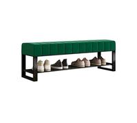 LWJSOCP Banco Organizador de Zapatos tapizado en Tela para Colocar al pie de la Cama, Ideal para Dormitorio, Sala de Estar o recibidor. Color Verde. 100 cm. Soporta hasta 136 kg (300 lbs).