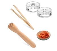 LWLWA Pesos de Fermentación de Vidrio, Accesorios Defermentación, con Mango Pequeño, Vidrio para Fermentación, para Fermentar Chucrut y Kimchi