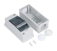 Lwuey Caja de Protección Distribución Energía IP65, Disyuntor Cubierta Transparente Soporte Pared Carril Din Prueba Agua Eléctrica Conexion Impermeable Cuadro Superficie Jardín Exteriores Interiores