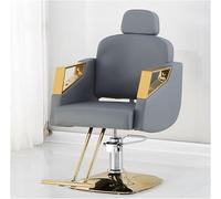 LWWT-Sillón de Peluquería Retro Ajustable con Reposacabezas - Sillón Profesional en Piel Sintética para Salones y Barberías (Gris B)