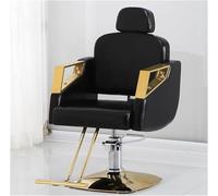 LWWT-Sillón de Peluquería Retro Ajustable con Reposacabezas - Sillón Profesional en Piel Sintética para Salones y Barberías (Negro B)
