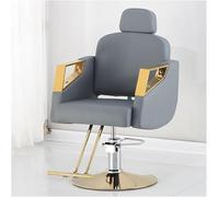 LWWT-Sillón de Peluquería Retro Ajustable con Reposacabezas - Sillón Profesional en Piel Sintética para Salones y Barberías (Gris A)