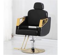 LWWT-Sillón de Peluquería Retro Ajustable con Reposacabezas - Sillón Profesional en Piel Sintética para Salones y Barberías (Negro A)