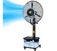 LXHGVKHJ Ventilador Industrial de Pie, Depósito de 42L, Ventilador frio Nebulizador Exterior potente de 65cm, Oscilación de 90°, 3 Velocidades, 4 Ruedas portatil para Patio Taller Garaje(25 inches)