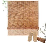 LXODOVZD Personalizable Cortinas Bambu Exterior Estores de bambú Persiana Enrollable de bambú Retro Rollo bambú Ventanas Natural Bamboo Blind para Ventana Protector Solar para Ventanas y Puertas