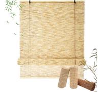 LXODOVZD Personalizable Cortinas Bambu Exterior Estores de bambú Persiana Enrollable de bambú Retro Rollo bambú Ventanas Natural Bamboo Blind para Ventana Protector Solar para Ventanas y Puertas