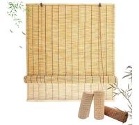 LXODOVZD Personalizable Cortinas Bambu Exterior Estores de bambú Persiana Enrollable de bambú Retro Rollo bambú Ventanas Natural Bamboo Blind para Ventana Protector Solar para Ventanas y Puertas