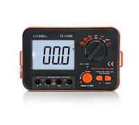 LYCEBELL Medidor de Resistencia de Aislamiento LC-VC60B, 0.1MΩ-2000MΩ, Megohmetro Digital con Tensión de Prueba DC 250V, 500V, 1000V y AC 750V, Retroiluminación LCD, Bloqueo de Datos