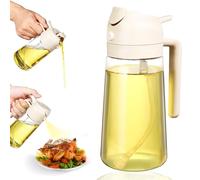 Lychico Botella dispensadora de aceite de 470 ml, dispensador de aceite 2 en 1 y pulverizador de aceite, botella de spray de grado alimenticio para cocinar en la cocina, dispensador de aceite para