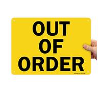 Lyle Señal de seguridad, leyenda "Out of Order", negro sobre amarillo, 10" x 14", negro sobre amarillo, 1