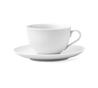 Lyngby Porcelæn Taza de té y platillo Rhombe 24 lanco