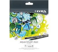 Lyra Germany Rotuladores de pincel Aqua Brush Duo Punta 2,4 mm Colores surtidos 12 uds