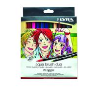 Lyra Rotulador pincel Aqua Brush Duo – doble punta: fina y pincel – estuche 12 colores