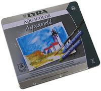 LYRA Aquacolor, Ceras Acuarelables para Bellas Artes, Estuche de Metal, Colores Surtidos