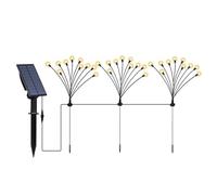 LYRA FAMILY X3 H70cm - Lote de 3 antorchas solares (30 bolas luminosas con panel solar deportado LED blanco cálido