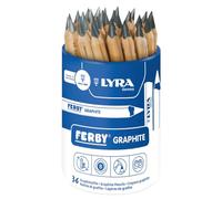 LYRA Ferby Lápices de grafito Natural de 12 cm, bote redondo, 36 unidades