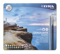 Lyra Lápices Graduate Aquarell – Estuche metálico 24 unidades + pincel