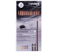 LYRA Graduate Set de dibujo, caja de cartón, 12 unidades | Bellas Artes, hexagonales, mina de 3,8 mm, graduaciones duras y blandas