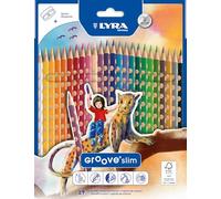 Lyra Lápices de colores Groove Slim triangular lacado, estuche cartón, sacapuntas, colores surtidos
