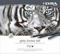 LYRA Lápices Boceto Set Tonos Grises Caja Metal 25uds