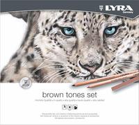 LYRA Grey and Brown tones, Lápices de Esbozo para Bellas Artes, Estuche de Metal, Set Tonos Marrones, lápices surtidos y accesorios, 25 unidades