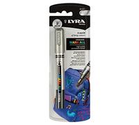 LYRA Mark All Rotulador permanente plateado, blíster, 1 unidad | Rotulador multisuperficie, base agua, punta redonda, secado rápido, blíster