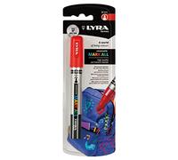 LYRA Mark All Rotulador permanente rojo, blíster, 1 unidad | Rotulador multisuperficie, base agua, punta redonda, secado rápido, blíster