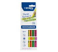 LYRA Neon Lápices de colores neón, caja de cartón, 4 unidades | Set de rotuladores neón y lápices de colores