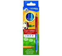 LYRA Super Ferby Duo Lápices bicolor, caja de cartón, 6 unidades | Lápices de colores triangulares, doble color, 6 lápices con 12 colores