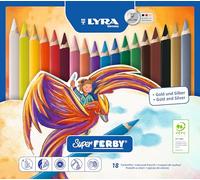 LYRA Super Ferby Lápices de colores, caja metálica, 18 unidades