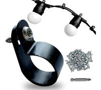 Lyrlidr - Clips de cuerda para exteriores, clips de montaje estilo P y abrazaderas de cable de plástico para gestión de cables (negro-120p, 1/2)
