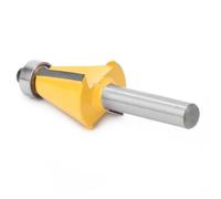 lyrlody Fresa de Biselado para Madera, Fresa de Ranura con Cojinete de 8 Mm de Vástago, de Aleación YG6, 15 22.5 30 Grados, Recubrimiento Resistente Al Calor, para Corte y Canteado de (15°)